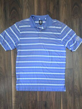 FootJoy Polo Shirt Mens Medium Purple Stripe Golf Desert Canyon Golf Course